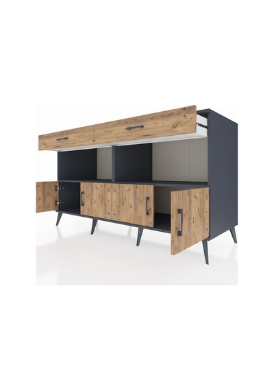 Kronos Konsol 2 Raflı 2 Çekmeceli 4 Kapaklı 176x59x99 Antrasit-ça Antrasit-çam Kronos Konsol 2 Raflı 2 Çekmeceli 4 Kapaklı 176x59x99 Antrasit-ça Antrasit-çam