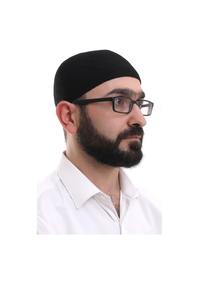 Siyah Kışlık Çapraz Desenli Dokuma Takke Siyah