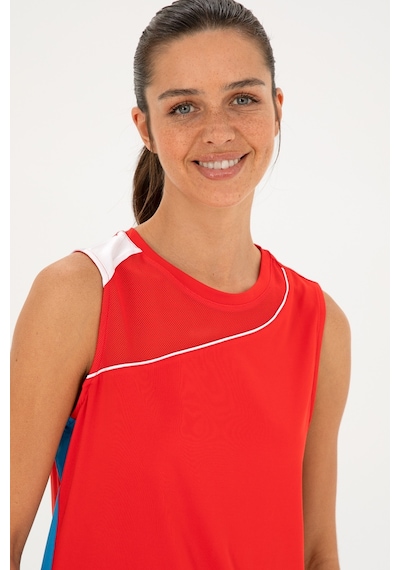 U.S. Polo Assn. Kadın Kırmızı Kolsuz Bisiklet Yaka Tişört 50284345-VR030
