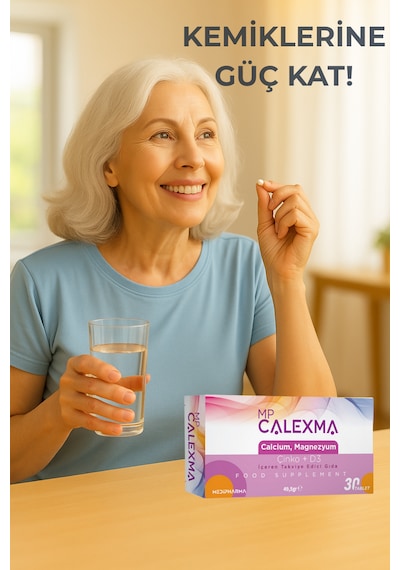 Medipharma Mp Calexma Kalsiyum Magnezyum Çinko+D3 Vitamin Takviye Edici Gıda 30 Tablet