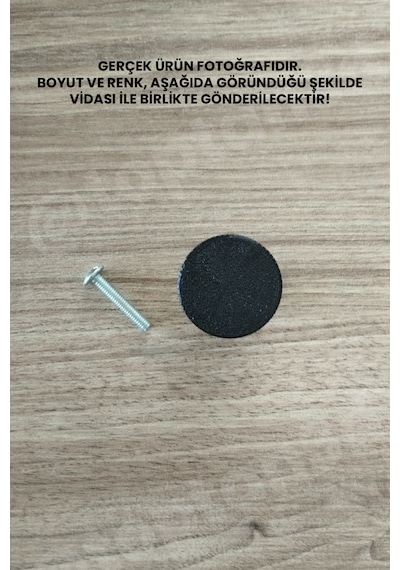 6 Adet - Siyah Kalın Düğme Kulp - Modern Ve Şık Dolap, Gardırop, Şifonyer, Komodin Ve Çekmece Kulpu Vida Dahil Sarı