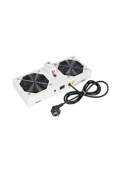 Lande 2 Li Fan Modülü Termostatlı, Switchli Anahtarlı Duvar Tipi Açık Gri Ral 7035