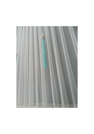 Zincir Desenli Etekleri Kurşunlu 1-2,5 Normal Pileli 175 X 250 Cm Tül Perde Kırık Beyaz