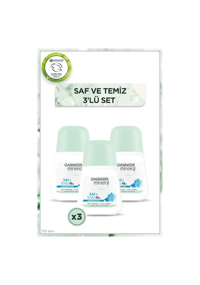 Garnier Mineral Saf&temiz Roll-on Deodorant 3'lü Set pktgrnsftmz3al2ode-7068