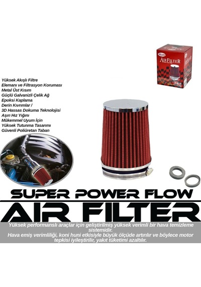 Carub Tuning Hava Filtresi 2 Aparatlı 12 X 15 Cm Krom Kırmızı Br4686101 1 Adet