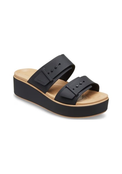 Crocs Brooklyn Buckle Matte Wrap Low Wedge Kadın Terlik 212408-0rı Black/cashew Siyah
