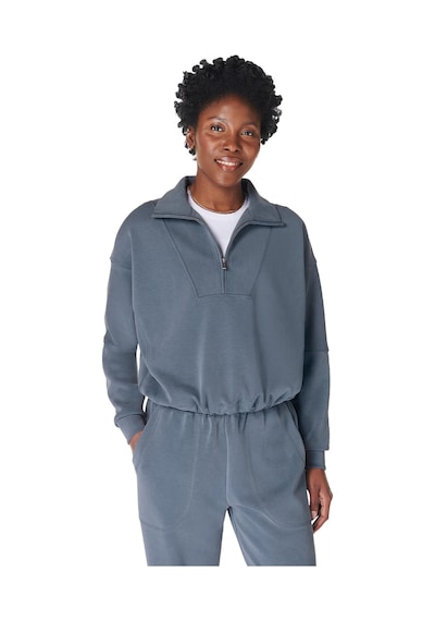 Sweaty Betty Sweaty Betty Sand Wash Funnel Neck Half Zip Kadın Mavi Sweatshirt 5133 Mavi