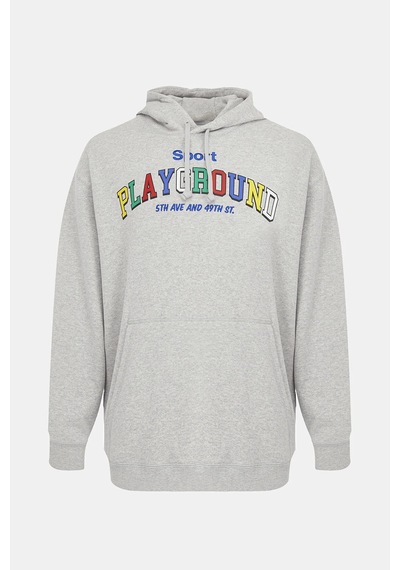 Puma Uptown Graphic Hoodie Erkek Gri Spor Sweatshirt Gri Gri