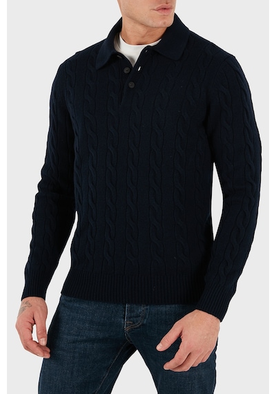 Gran Sasso Erkek Polo Yaka Kazak 23172 19651 598 Lacivert Lacivert