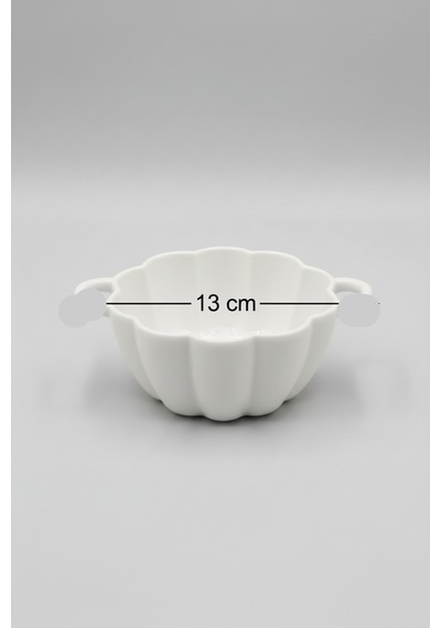 13 Cm Kulplu Porselen Kase 2 Kişilik Modern Ve Dekoratif Sofra Takımı Beyaz
