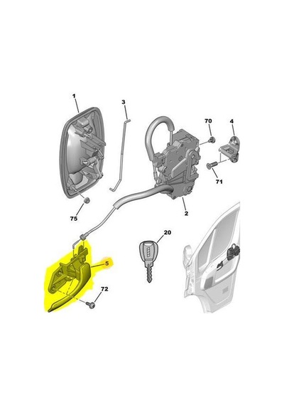 Fiat Ducato Ön Kapi Kolu İç 2001-2023 911761 A7220 2.2, 3.0, 2.3 Dcı, 2.0 Jtd, 2.3 Jtd