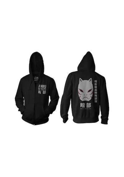 Tarzsokak Naruto Anbu Black Ops Hoodie Fermuarlı 14003 Siyah