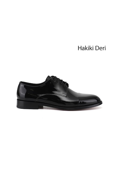 Diğer Erkek Siyah Rugan Bağcıklı Kösele Taban Hakiki Deri Klasik Ayakkabı Ddma84527208