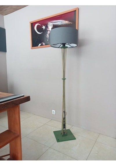 Ahşap Lambader-köşe Aydınlatma Orman Yeşili Gri