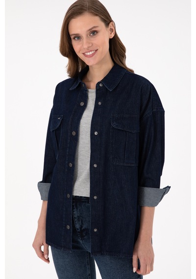 U.s. Polo Assn. Kadın Mavi Gömlek Jean 50291123-dn0022 Çok Renkli
