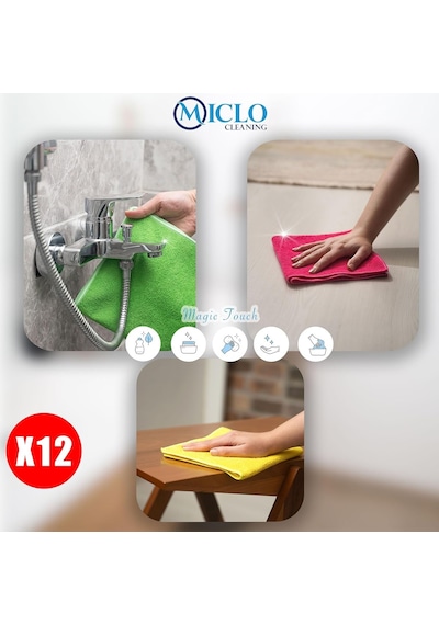 Mıclo Cleanıng / Mikrofiber Temizlik Bezi / Klasik Serii / 250 Gsm / Banyo, Mutfak Bezi / Bulaşık Kurulama Bezi / 4 Re Genel