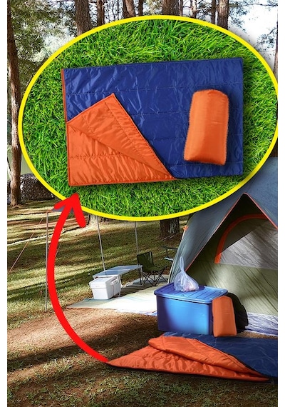Outdoor Mavi Kamp Uyku Tulumu Taşıma Çantalı 190x70cm Lacivert