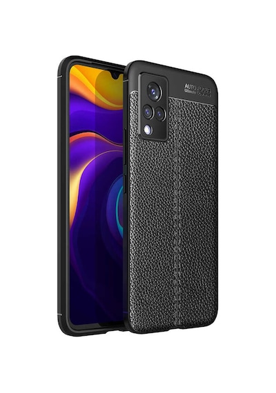 Goocamp Vivo V21 Kılıf Niss Silikon Kapak - Siyah Siyah