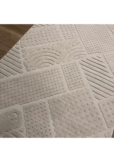 Hoom Rugs Mind 1119 Bej Modern İskandinav Kaymaz Taban Halı Bej