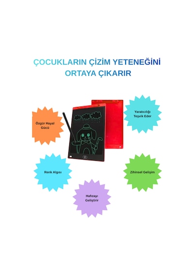 Lcd Yazı Tahtası 8.2 İnç Eğlenceli Ve Eğitici Tablet Mavi