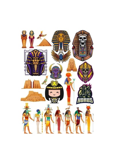Mısır Temalı Sticker Set-4 15 Parça Telefon, Tablet, Defter, Laptop Sticker