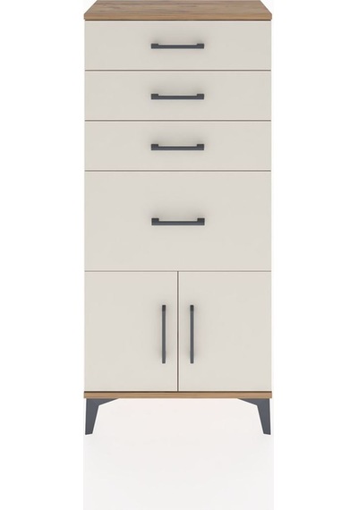 Hyperion Dolap Tek Raflı 4 Çekmeceli 2 Kapaklı 60x44x134 Çam-aytaşı Atlas Çam
