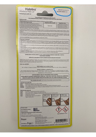 Habitro Maxforce Platin Jel 5 Gr - Alman, Amerikan Ve Oryantal Hamamböceği İlacı Şırınga Jel Yem
