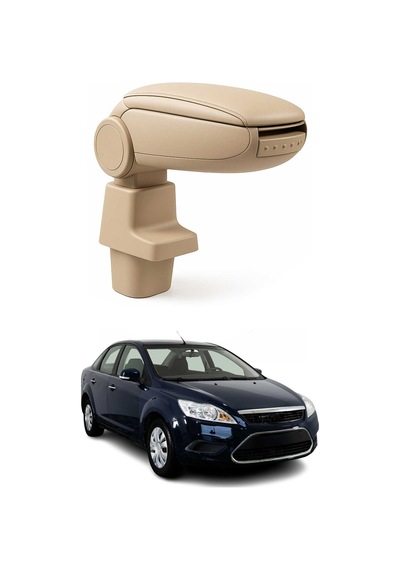 Ford Focus 2004-2010 Uyumlu Kolçak Kol Dayama Bej Suni Deri Araca Özel