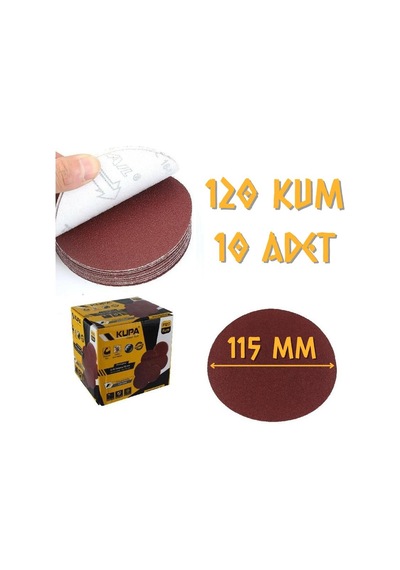 Kupa Yuvarlak Cırt Zımpara 115 Mm P120 Kum 10 Adet