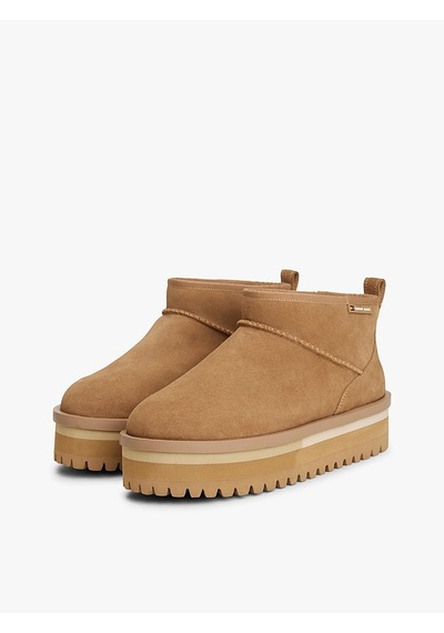 Tommy Hilfiger Tjw Flatform Snow Boot Suede Kadın Yeşil Bot - En0en02841