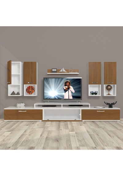 Decoraktiv Ekoflex 8da Slm Tv Ünitesi Tv Sehpası Beyaz - Ceviz