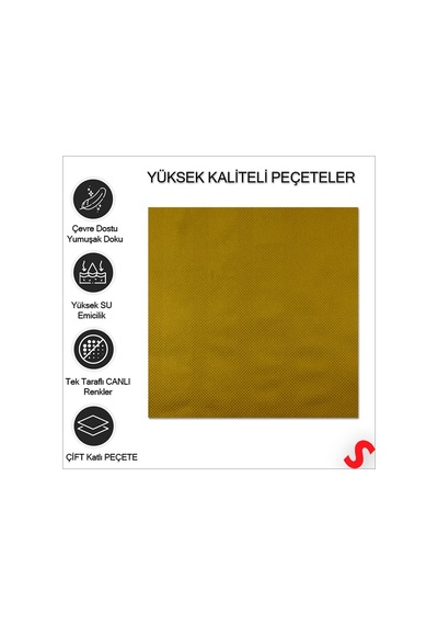 Altın Peçete - 33cm X 33cm - 20 Adet