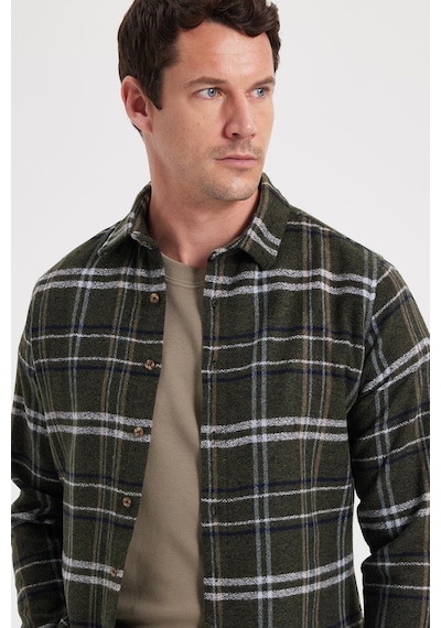 Tudors Erkek Slim Fit Dar Kesim Kareli Kışlık Oduncu Gömlek-42324 Haki Tudors Erkek Slim Fit Dar Kesim Kareli Kışlık Oduncu Gömlek-42324 Haki