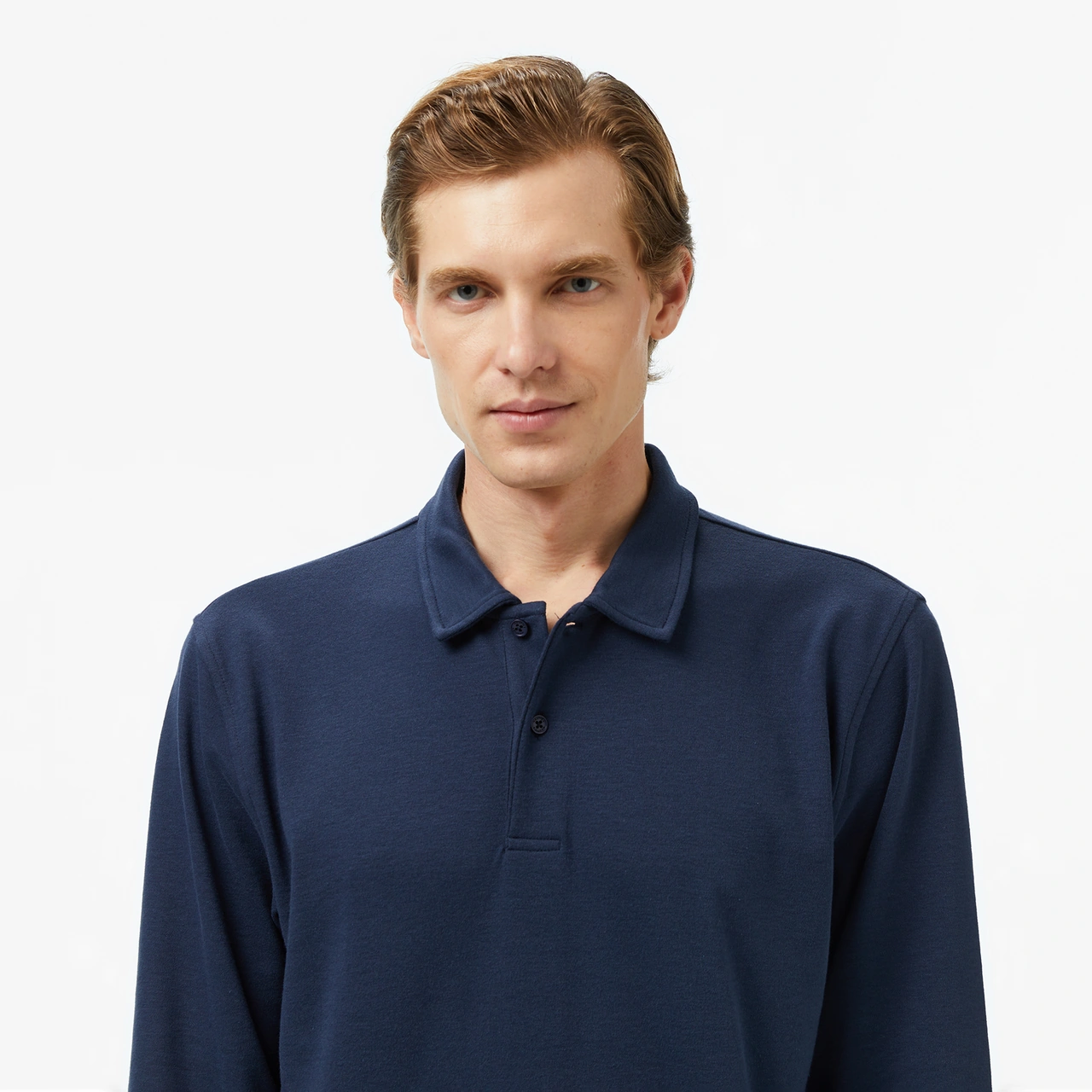 Nautica Erkek Lacivert Classic Fit Uzun Kollu Polo Yaka T-shirt Düz K57018t Lacivert