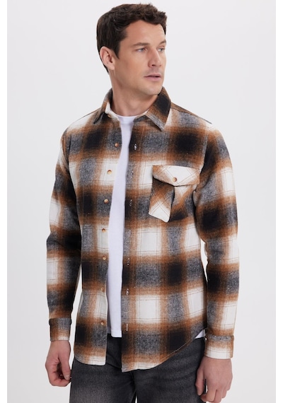 Tudors Erkek Slim Fit Dar Kesim Kareli Tek Cepli Oduncu Gömlek-41975 Çok Renkli Tudors Erkek Slim Fit Dar Kesim Kareli Tek Cepli Oduncu Gömlek-41975 Çok Renkli