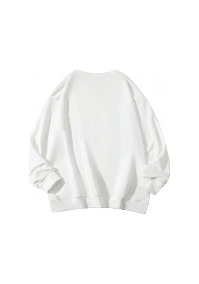 Adrift Panda Print Drop Shoulder Sweatshirt Beyaz Beyaz