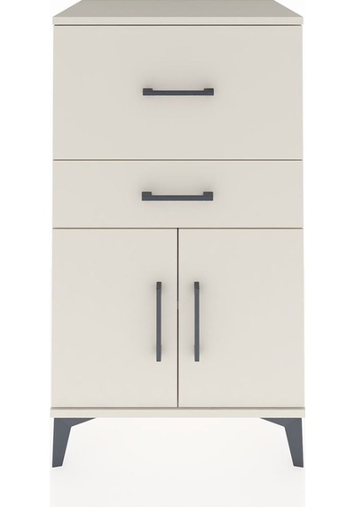 Hyperion Komodin Tek Raflı 2 Çekmeceli 2 Kapaklı 60x44x106 Aytaşı-aytaşı Aytası