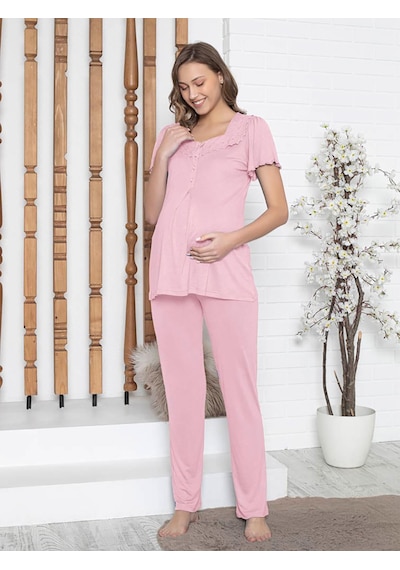 Limissi İmissi Oh. Kare Yaka Aplikeli Pijama Takımı - Pembe Xs / M