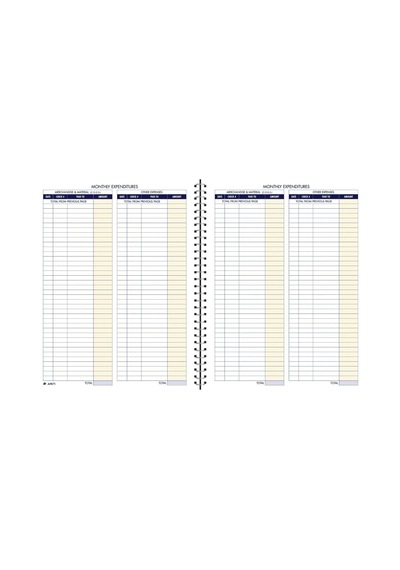 Adams Bookkeeping Record Book, Monthly Format, 8.5 X 11 Inches, White Afr71 2-pack