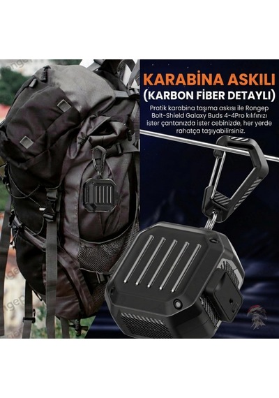 Bolt-shield Samsung Galaxy Buds4 Pro/buds 4 İçin Kılıf Güvenlik Kilit Tasarımlı Tam Koruma Sağlayan Galaxy Buds4 Kulaklık Kılıfı Karbon Fiber Detaylı Samsung Buds 4 Pro Kılıfı Siyah