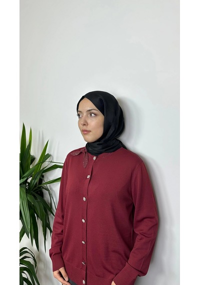 Ghisa Gh-26kobhrk3215-b Bordo Renk Hırka Çok Renkli