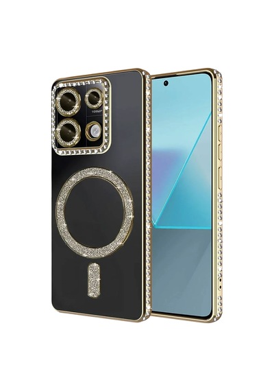Lb Xiaomi Redmi 13c Simli Magneticsafe Kılıf - Gold