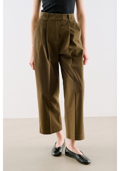 Manuka Gabardin Straıght Pileli Pantolon Haki Aw26pnt00004-09