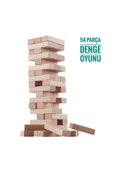 54 Parça Ahşap Denge Oyunu - Jenga