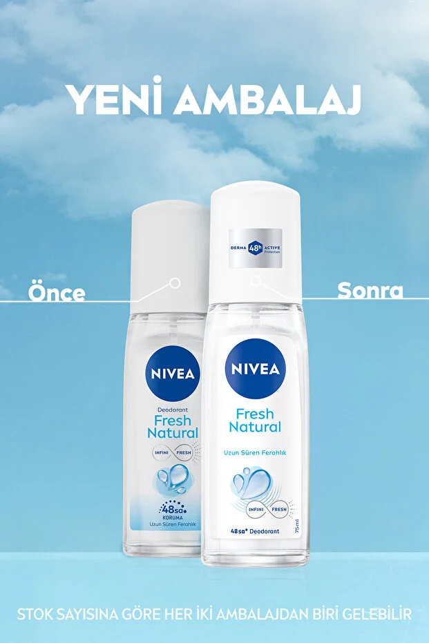 Nivea Fresh Natural 48 Saat Kadın Sprey Deodorant 3 x 75 ML