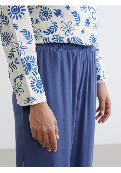 Lcw Modest Mavi Beli Lastikli Kadın Pantolon