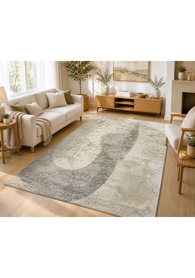 Hoom Rugs Arkaik Plz 08 K.antrasit Etnik Renkli Vintage Makine Halısı Çok Renkli