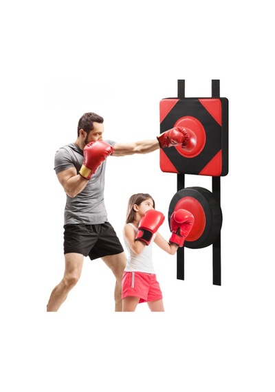 Duvara Monte Boks Torbası Sessiz Darbe Emici Boks Vuruş Yastığı Mma Kick Boks Antrenmanı Kırmızı