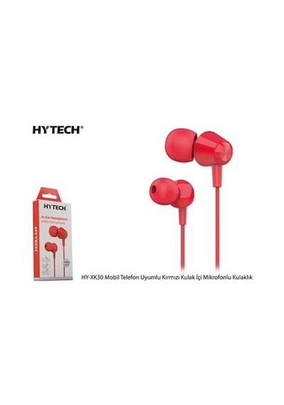 Hytech Hy-xk30 Mobil Telefon Uyumlu Kırmızı Kulak İçi Mikrofonlu Kulaklık