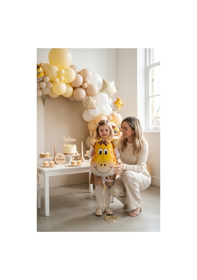 Safari Zürafa Kafa Folyo Balon 25x45 Cm Safari Temalı Çocuk Doğum Günü Parti Süsü Çok Renkli
